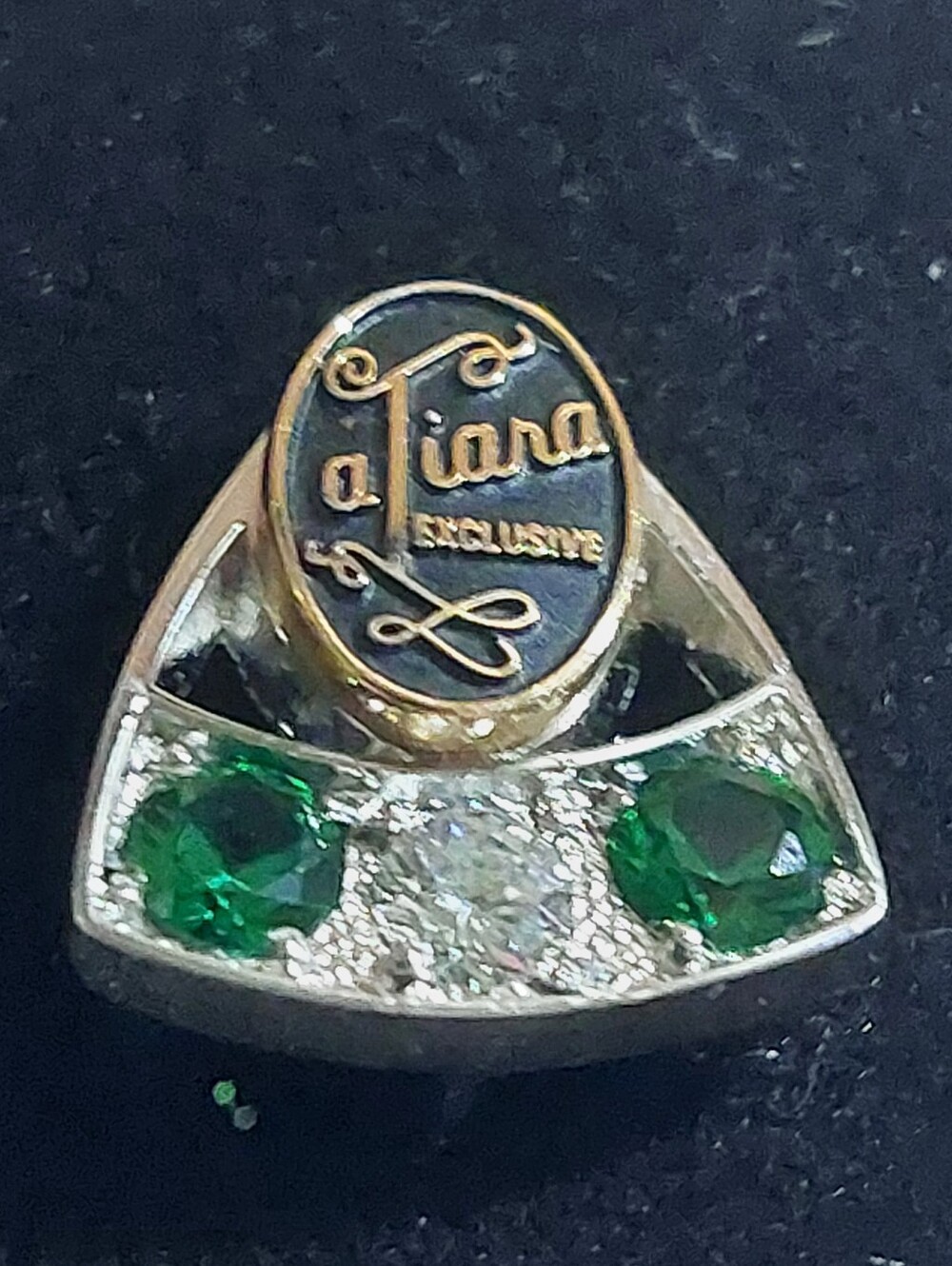 VTG 14K Gold Balfour La Tiara Service Award Pin Tie Tac & Box, Estate Jewelry